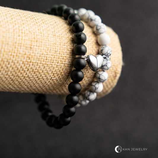 Pulseras de pareja con piedras naturales