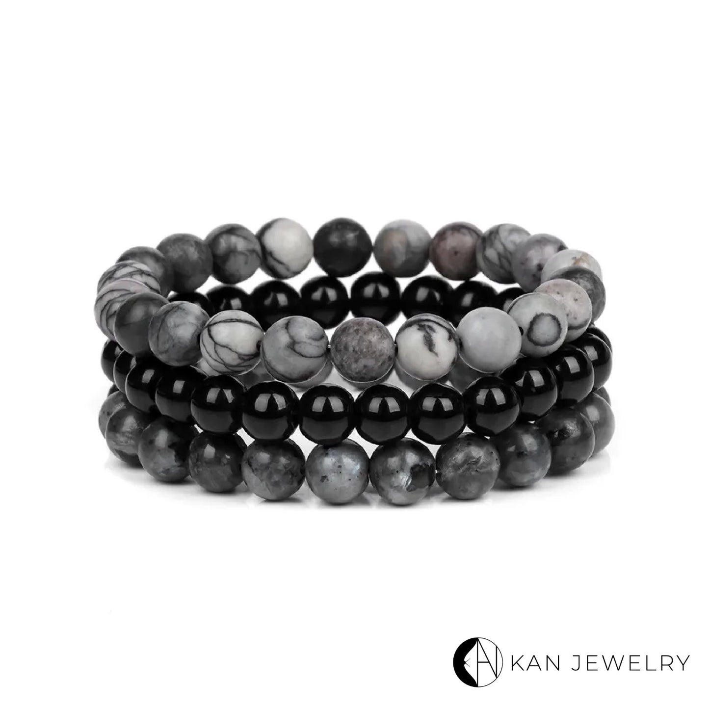 Pulsera de piedra onix o labradorita