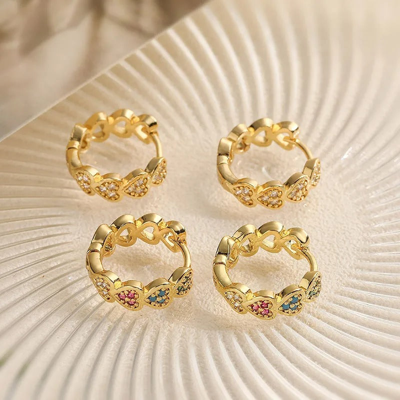 Rainbow Heart Hoops