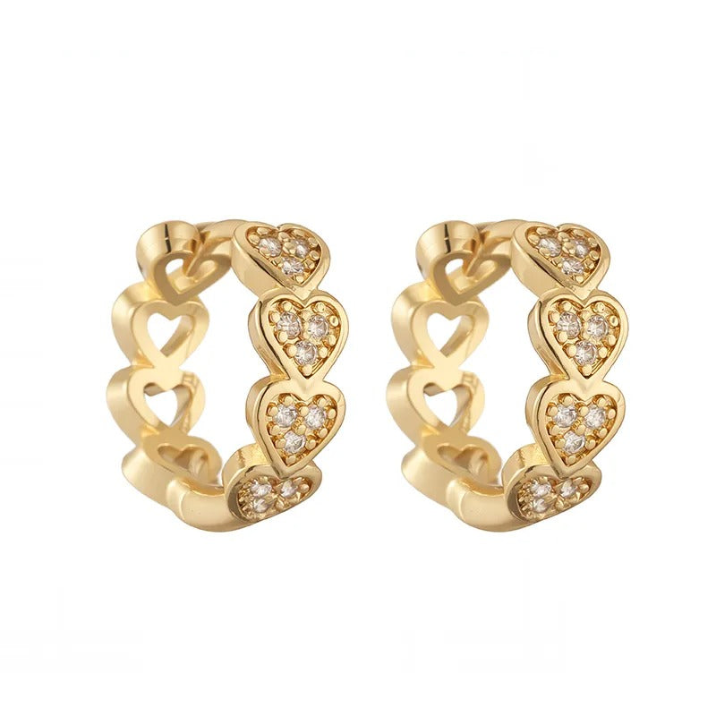 Rainbow Heart Hoops