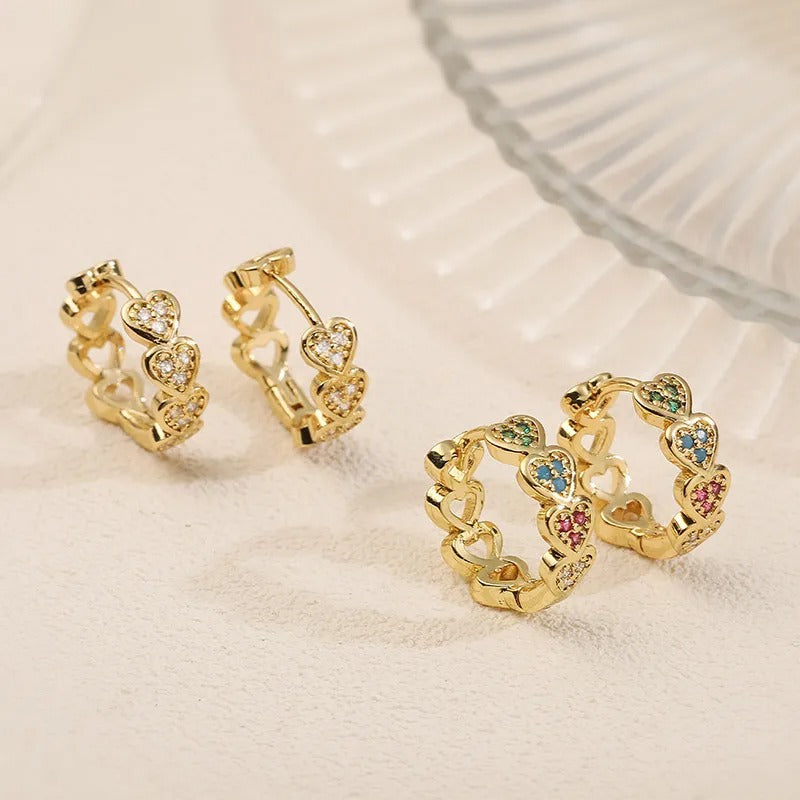 Rainbow Heart Hoops