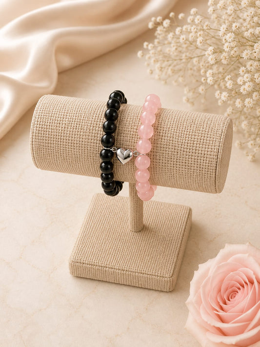Pulseras de pareja con piedras naturales