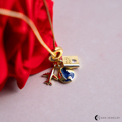 Cadena viajera con de acero con baño de oro de 18k estilo #1