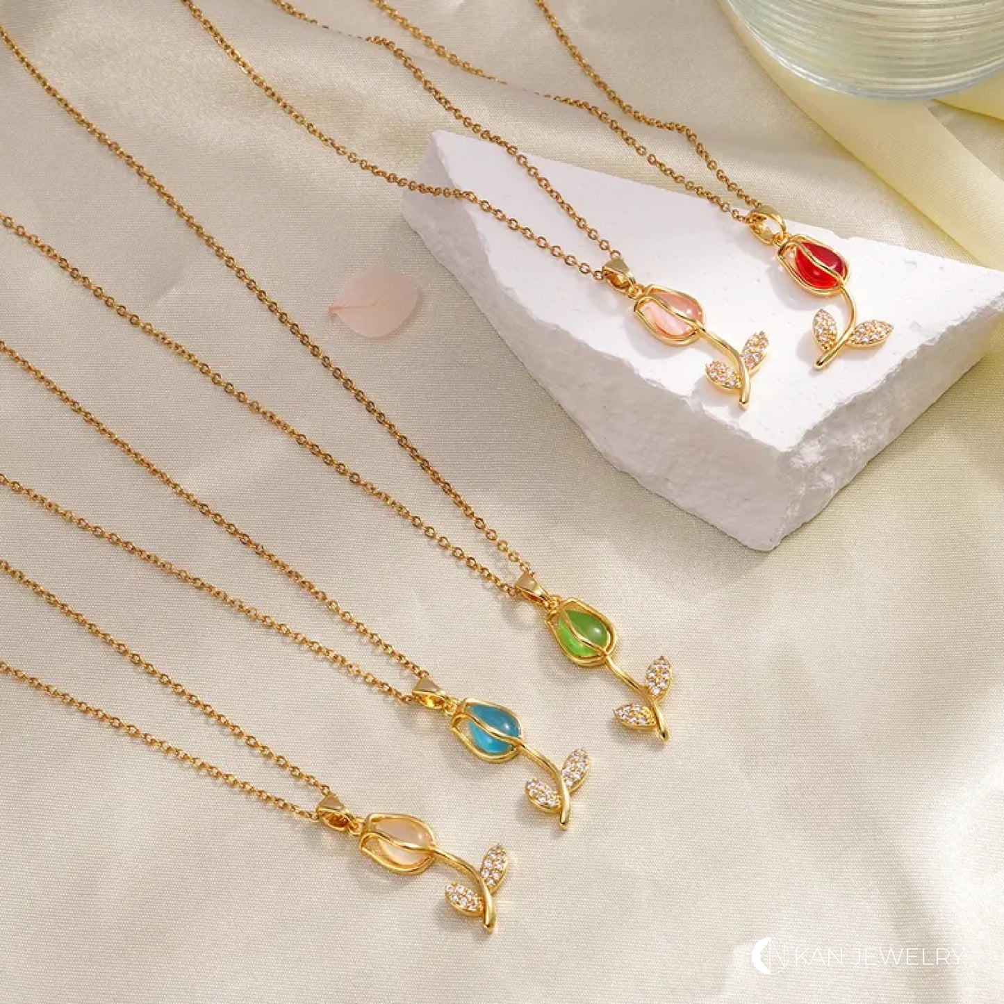 Collares tulipán de cristal