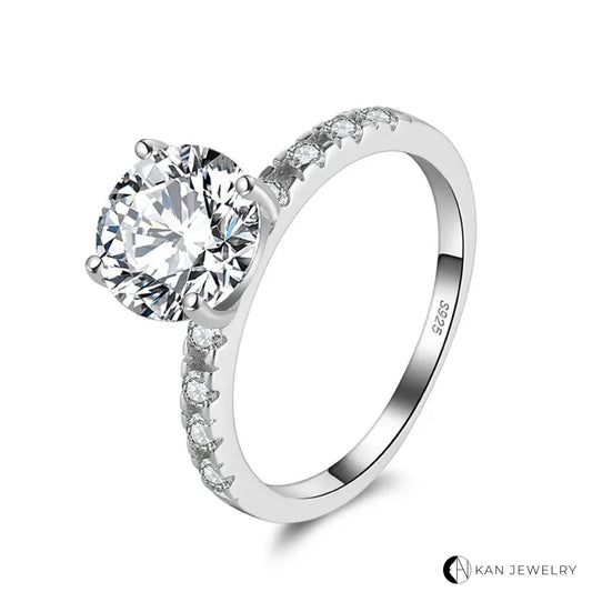 Anillos de compromiso plata 925 con forma de corazón con cristal de circonita