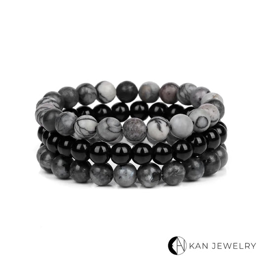 Pulsera de piedra onix o labradorita