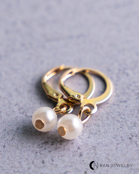 Aretes de Perla Blanca