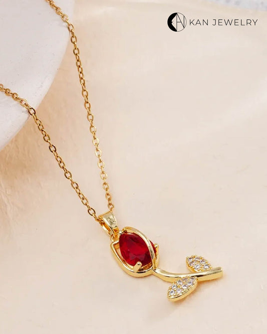 Collar Tulipán rojo