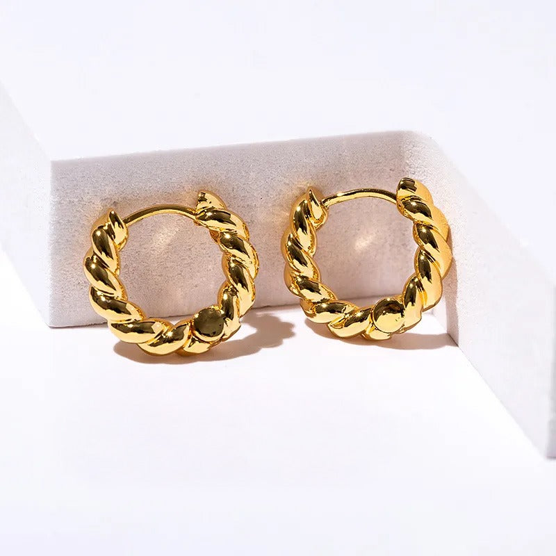 Aura Twist Hoop Earrings