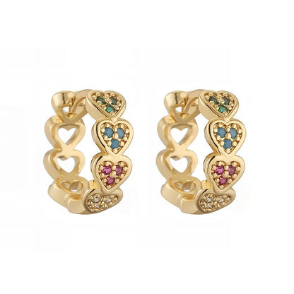 Rainbow Heart Hoops