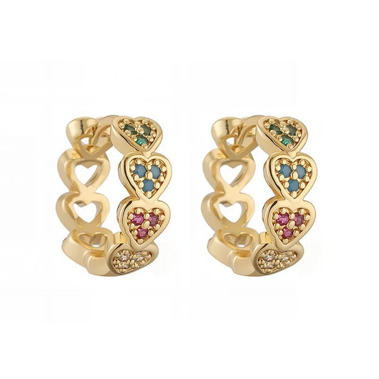 Rainbow Heart Hoops