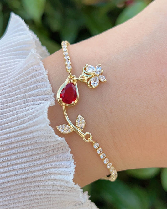 Bracelet Floral Charm
