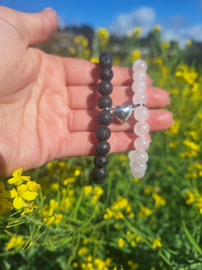 Pulseras de pareja con piedras naturales