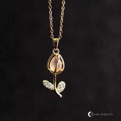 Collares tulipán de cristal
