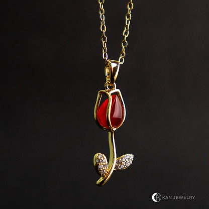 Collares tulipán de cristal