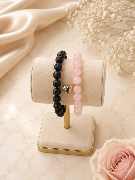 Pulseras de pareja con piedras naturales