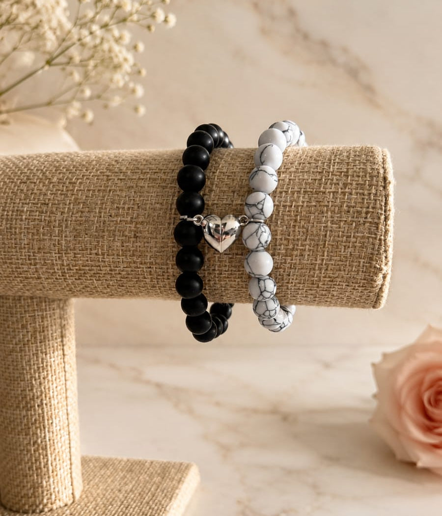 Pulseras de pareja con piedras naturales
