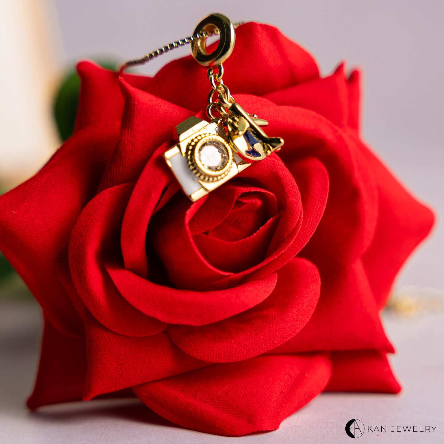 Cadena viajera con de acero con baño de oro de 18k estilo #2