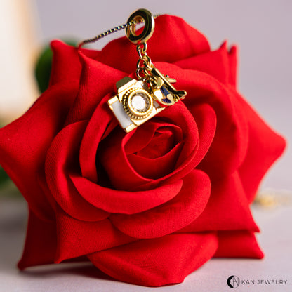 Cadena viajera con de acero con baño de oro de 18k estilo #2
